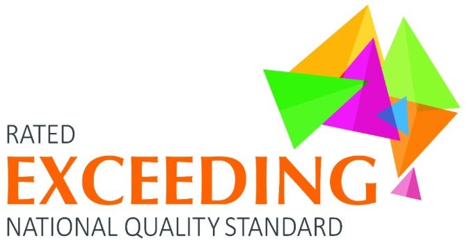 A logo of the Exceeding National Quality Standards award